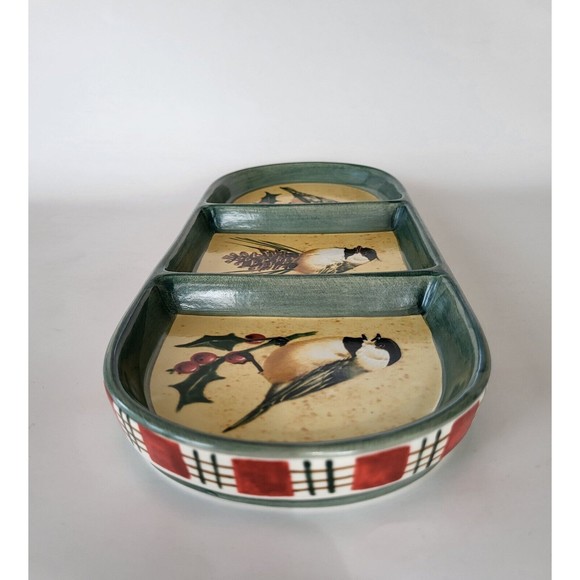 Lenox Winter Greetings Tray 3 Part Relish Dinnerware Catherine McClung Holiday - Picture 12 of 12